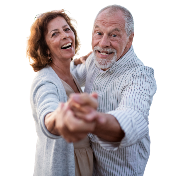 Happy Senior Couple Dancing near Burr Ridge, IL